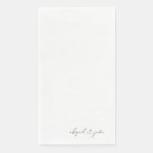 Serviette En Papier Mariage de noms de script or moderne simple (Devant)