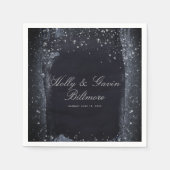 Serviette En Papier Mariage de nuit argenté Starry Cocktail Napkins (Devant)