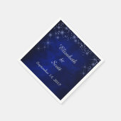 Serviette En Papier Mariage de nuit bleu étoilé (Coin)