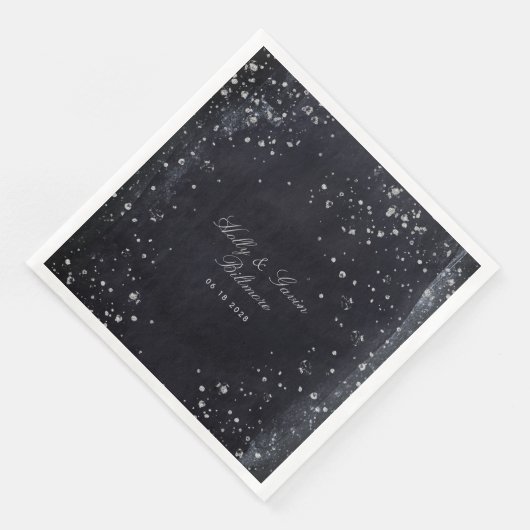 Serviette En Papier Mariage de nuit Silver Starry (Coin)