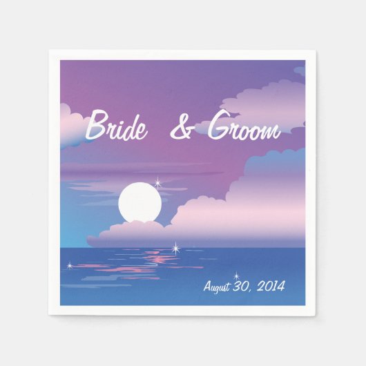 Serviette En Papier Mariage de nuit tropical (Devant)