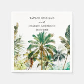 Serviette En Papier Mariage de palmiers tropicaux (Devant)