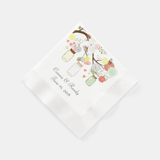 Serviette En Papier Mariage de papier Mason Jar (Coin)