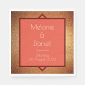 Serviette En Papier Mariage de Parties scintillant Art déco moderne Ga (Devant)