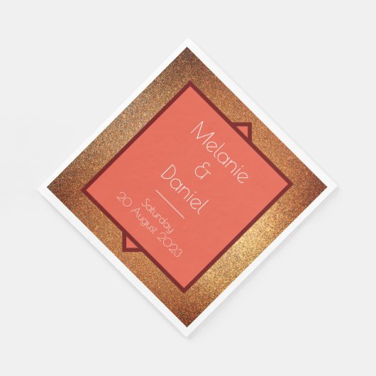 Serviette En Papier Mariage de Parties scintillant Art déco moderne Ga (Coin)