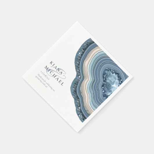 Serviette En Papier Mariage de Parties scintillant de géométrie d'âge  (Coin)