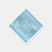 Serviette En Papier Mariage de Parties scintillant en argent Dusty Blu (Coin)