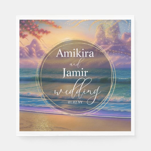 Serviette En Papier Mariage de Parties scintillant Faux Arrière - plan (Devant)