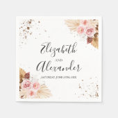 Serviette En Papier Mariage de Parties scintillant florales (Devant)