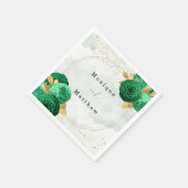 Serviette En Papier Mariage de Parties scintillant géométrique Emerald (Coin)