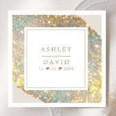 Serviette En Papier Mariage de Parties scintillant holographique Iride