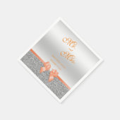 Serviette En Papier Mariage de Parties scintillant romantique à corail (Coin)