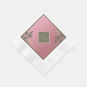 Serviette En Papier Mariage de Parties scintillant rose botanique (Coin)