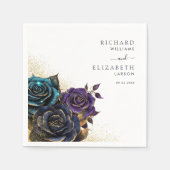 Serviette En Papier Mariage de Parties scintillant Rose gothique foncé (Devant)