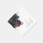 Serviette En Papier Mariage de Parties scintillant Rose gothique foncé (Coin)
