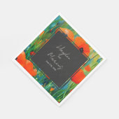 Serviette En Papier Mariage de pavot botanique floral (Coin)