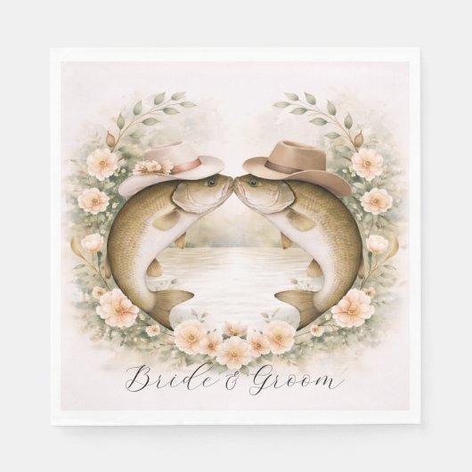 Serviette En Papier Mariage de pêche au Texas (Devant)