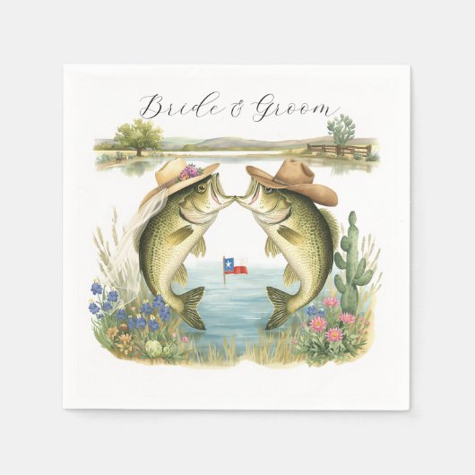 Serviette En Papier Mariage de pêche au Texas (Devant)
