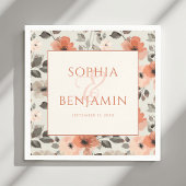 Serviette En Papier Mariage de pêche moderne