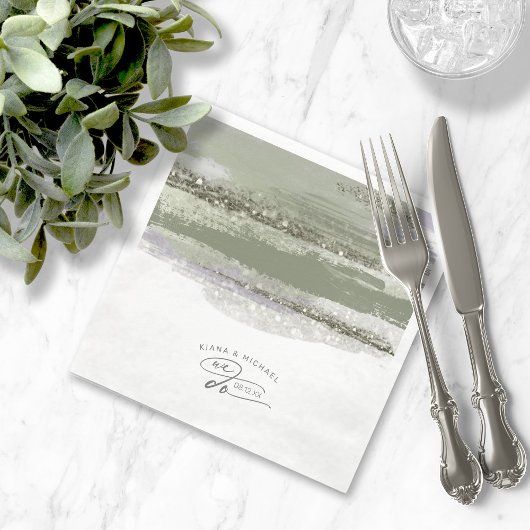 Serviette En Papier Mariage de peinture Abstrait Nous faisons ID886