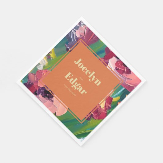 Serviette En Papier Mariage de peinture super Déco (Coin)