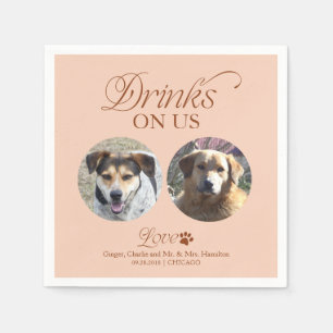 Serviette En Papier Mariage de photo de l'animal de compagnie minimali
