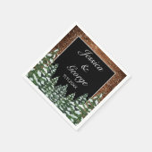 Serviette En Papier Mariage de pin de bois et de pin de neige noire (Coin)