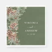 Serviette En Papier Mariage de pin vert (Devant)