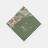 Serviette En Papier Mariage de pin vert (Coin)