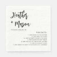 Mariage de pinceau minimaliste Fun Facts serviette