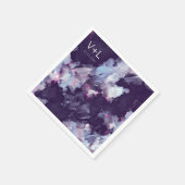 Serviette En Papier Mariage de pinceau moderne violet (Coin)