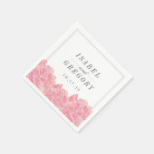 Serviette En Papier Mariage de pivoines roses (Coin)