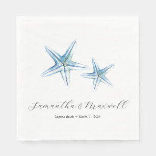 Serviette En Papier Mariage de plage Aquarelle Starfish