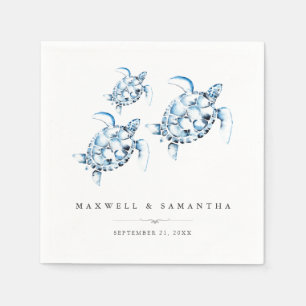Serviette En Papier Mariage de plage Cocktail serviettes tortues de me