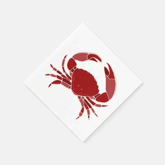 Serviette En Papier Mariage de plage côtière au crabe rouge (Coin)