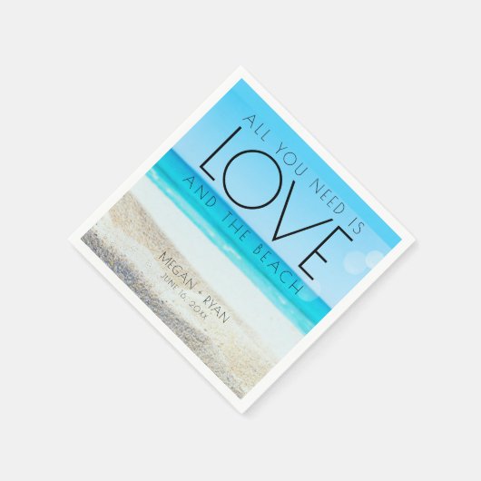 Serviette En Papier Mariage de plage de destination (Coin)