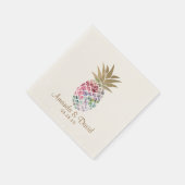 Serviette En Papier Mariage de plage d'été à l'ananas tropical (Coin)