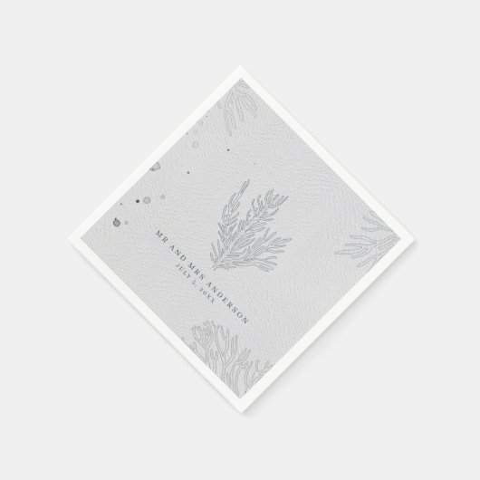 Serviette En Papier Mariage de plage élégant (Coin)