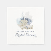 Serviette En Papier Mariage de plage océan coquillage bleu (Devant)