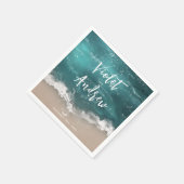 Serviette En Papier mariage de plage océanique Abstraite (Coin)