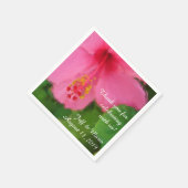 Serviette En Papier Mariage de plage rose de fleur de ketmie (Coin)