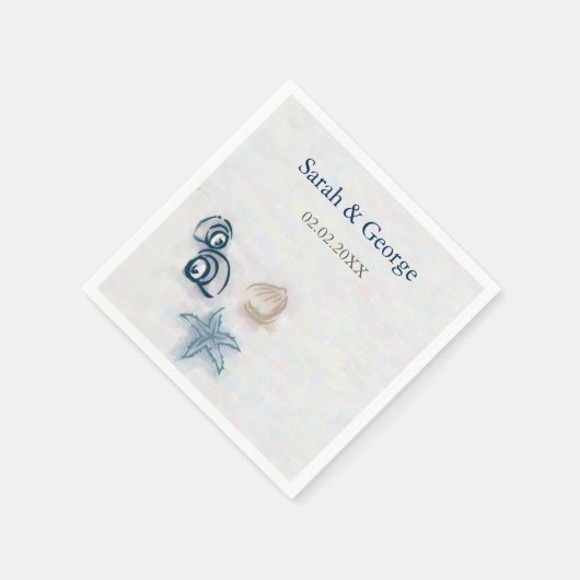 Serviette En Papier Mariage de plage Seashells serviette personnalisée (Coin)