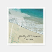 Serviette En Papier Mariage de plage tropicale (Devant)