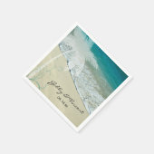 Serviette En Papier Mariage de plage tropicale (Coin)