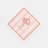 Serviette En Papier Mariage de plage tropicale rosée de coquillage (Coin)