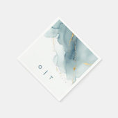 Serviette En Papier Mariage de plage Turquoise Monogram Dusty Blue Go (Coin)