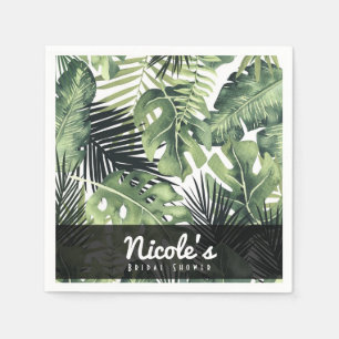 Serviette En Papier Mariage de plantes botaniques tropicales aux feuil