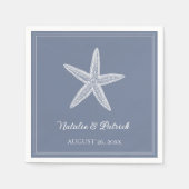 Serviette En Papier Mariage de poisson étoilé bleu Dusty (Devant)