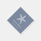 Serviette En Papier Mariage de poisson étoilé bleu Dusty (Coin)