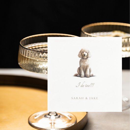 Serviette En Papier Mariage de poodle personnalisé